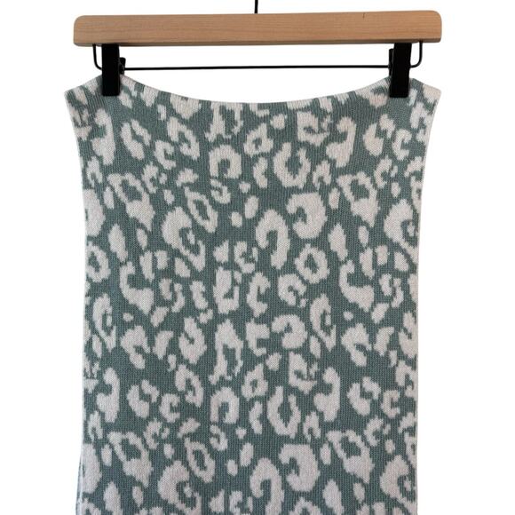 Sweaty Betty Leopard Print Blue Green Winter Scarf Wool Alpaca‎ Cozy Layer New - Picture 7 of 9